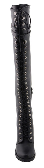 Milwaukee Performance MBL9424 Women's Black Above the Knee Boots with Lace-Up Closure