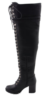 Milwaukee Performance MBL9424 Women's Black Above the Knee Boots with Lace-Up Closure