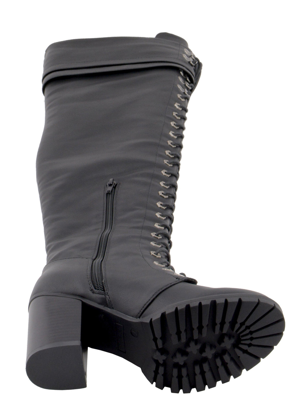 Milwaukee Performance MBL9424 Women's Black Above the Knee Boots with Lace-Up Closure