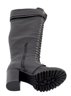 Milwaukee Performance MBL9424 Women's Black Above the Knee Boots with Lace-Up Closure