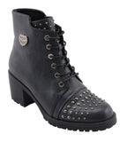 Milwaukee Performance MBL9426 Women's Distress Black Rocker Boots with Studded Instep