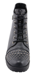 Milwaukee Performance MBL9426 Women's Distress Black Rocker Boots with Studded Instep