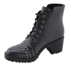 Milwaukee Performance MBL9426 Women's Distress Black Rocker Boots with Studded Instep