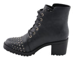 Milwaukee Performance MBL9426 Women's Distress Black Rocker Boots with Studded Instep