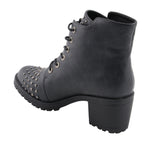 Milwaukee Performance MBL9426 Women's Distress Black Rocker Boots with Studded Instep