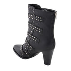 Milwaukee Performance MBL9428 Women's Black Buckle Up Boots with Studded Bling