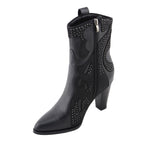 Milwaukee Performance MBL9429 Women's Black Western Style Boots with Studded Bling