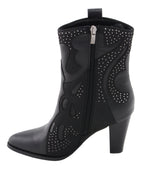 Milwaukee Performance MBL9429 Women's Black Western Style Boots with Studded Bling
