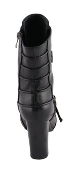 Milwaukee Performance MBL9431 Women's Black Lace-Up Boots with Block Heel and Buckle Strap