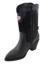 Milwaukee Performance MBL9441 Ladies Black Western Boots with Black Snake Print