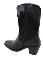 Milwaukee Performance MBL9441 Ladies Black Western Boots with Black Snake Print