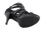 Milwaukee Leather MBL9451 Women's Black Fashion Casual Stiletto Heeled Sandals with Ankle Strap