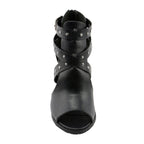 Milwaukee Performance MBL9454 Women's Heel Black Studded Strap Sandal with Platform Heel