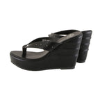 Milwaukee Performance MBL9460 Women's Black Wedge Sandals with Studed Straps