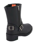 Milwaukee Leather MBL9475 Women's Classic Black Engineer Style Fashion Motorcycle Riding Boots w/ Side Zipper