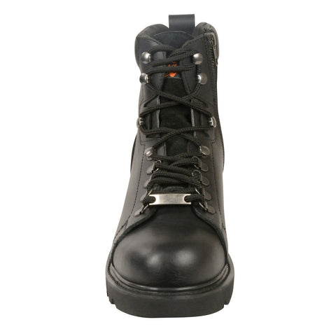 Milwaukee Leather MBM100 Men's Black Leather Lace-Up Motorcycle Boots