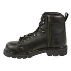 Milwaukee Leather MBM100 Mens Black Lace-Up Boots with Side Zipper - Milwaukee Leather Mens Boots
