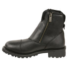 Milwaukee Leather MBM102 Mens Black Super Clean Double Sided Zipper Entry Boots - Milwaukee Leather Mens Boots
