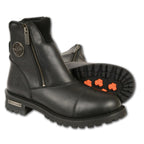 Milwaukee Leather MBM102 Mens Black Super Clean Double Sided Zipper Entry Boots - Milwaukee Leather Mens Boots