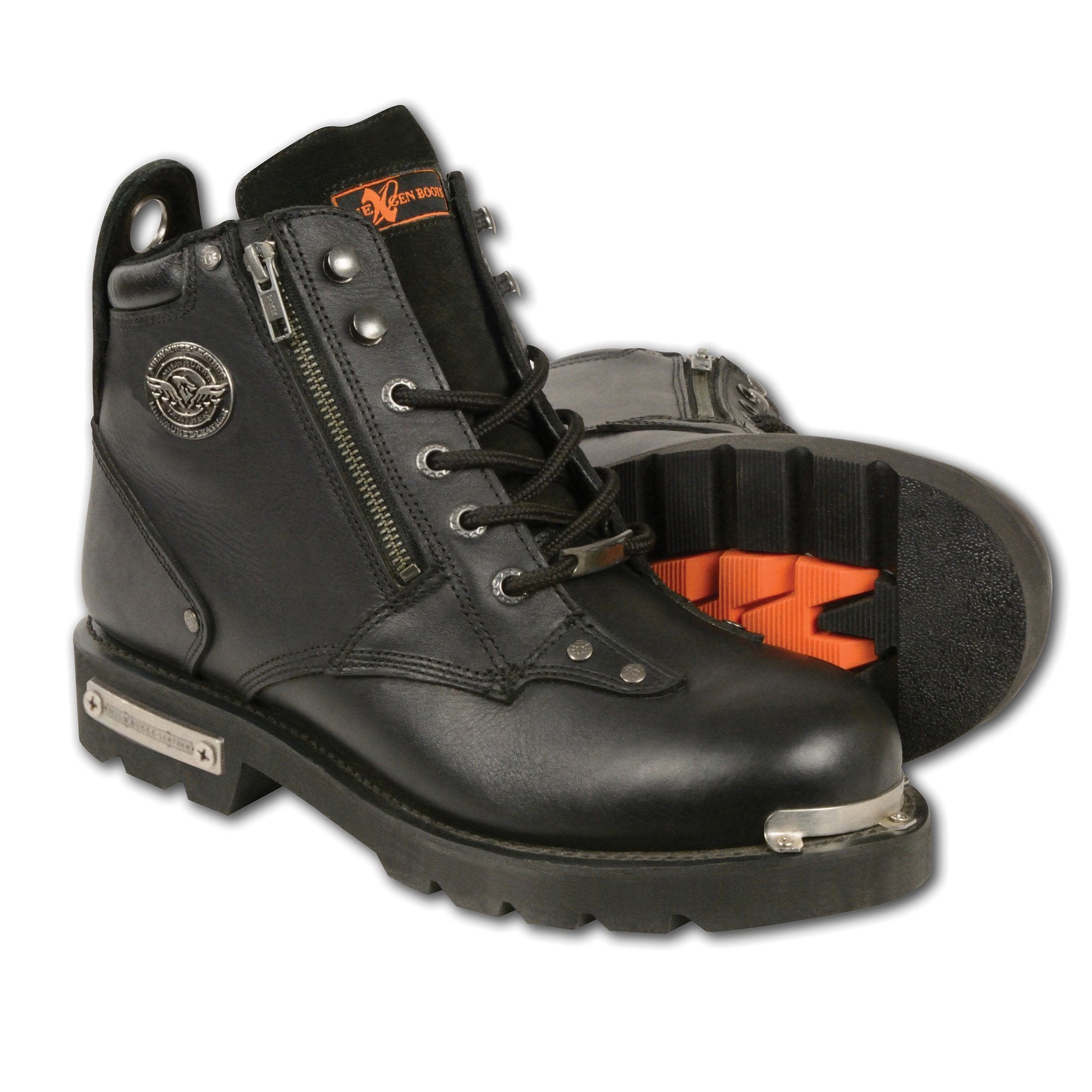 Milwaukee Leather MBM103 Men's Black Leather Lace-Up Motorcycle Boots ...