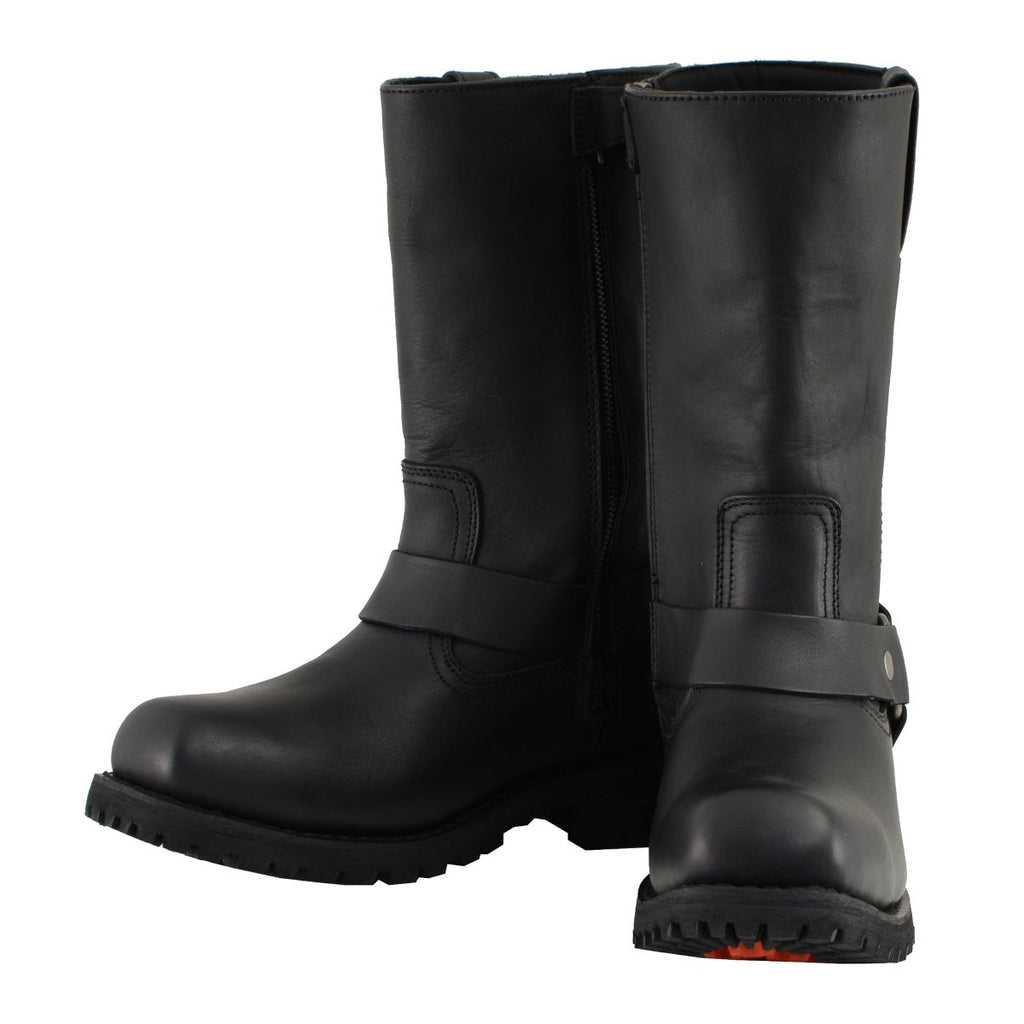 Milwaukee Leather MBM131 Mens Black 11-Inch Classic Square Toe Harness Boots - Milwaukee Leather Mens Boots