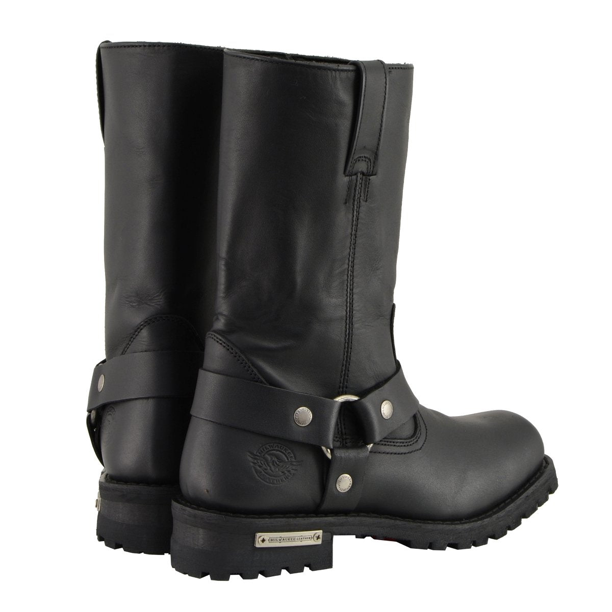 Milwaukee Leather MBM131 Mens Black 11-Inch Classic Square Toe Harness Boots - Milwaukee Leather Mens Boots