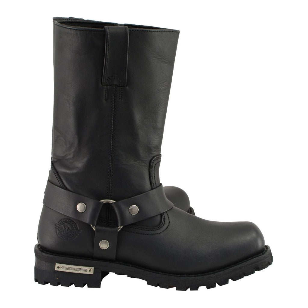 Milwaukee Leather MBM131 Mens Black 11-Inch Classic Square Toe Harness Boots - Milwaukee Leather Mens Boots