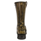 Milwaukee Leather MBM9005W Mens Wide Width Distressed Brown 11 Inch Classic Harness Square Toe Boots Width - Milwaukee Leather Mens Boots