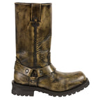 Milwaukee Leather MBM9005 Distress Mens Water Resistance 11 Inch Harness Square Toe Boots - Milwaukee Leather Mens Boots