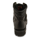 Milwaukee Leather MBM9010W Mens Wide Width Black Lace-Up 6-inch Engineer Boots with Side Buckle - Milwaukee Leather Mens Boots