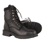 Milwaukee Leather MBM9036WP Mens Wide Width Black 7 inch Lace to Toe Waterproof Leather Boots - Milwaukee Leather Mens Boots