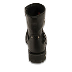 Milwaukee Leather MBM9040W Mens Wide Width Black 6-inch Classic Engineer Boots with Side Zipper - Milwaukee Leather Mens Boots