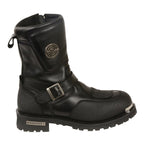 Milwaukee Leather MBM9070 Mens Black Engineer Boots with Reflective Piping and Gear Shift Protection - Milwaukee Leather Mens Boots