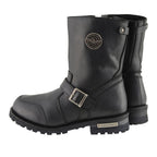 Milwaukee Leather Men's 9-Inch Classic Black Leather Engineer Motorcycle Boots with Gear Shift Guard MBM9090