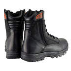 Milwaukee Leather Men's 9-Inch Black Leather Lace-Up Tactical Motorcycle Boots w/ Side Zipper MBM9110