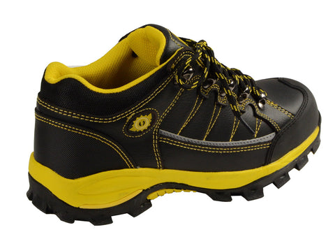 Bazalt MBM9120 Men's Black and Yellow Water and Frost Proof Leather Outdoor Lace-Up Shoes