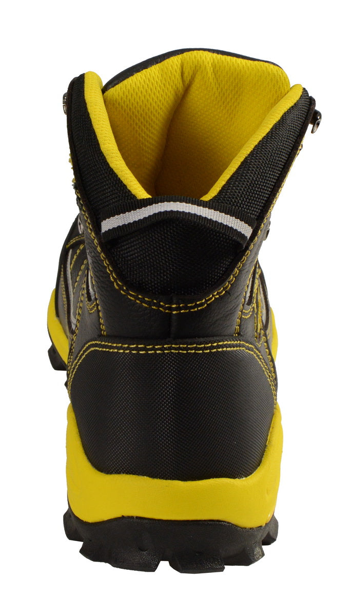 Bazalt MBM9122 Men's Black with Yellow Water and Frost Proof Leather Outdoor Lace-Up Boots