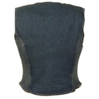 Milwaukee Performance MDL4010 Ladies Blue Zipper Front Denim Vest with Side Stretch - Milwaukee Performance Womens Denim Vests