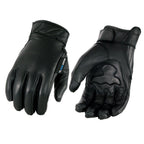 Milwaukee Leather MG7502 Men's Black Leather Gel Palm Motorcycle Gloves w/ i-Touch and Cool-Tec Technology