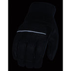 Milwaukee Leather MG7503 Men's Black Leather  i-Touch Screen Compatible Mesh Racing Motorcycle Hand Gloves W/ Reflector
