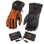 Milwaukee Leather MG7713SET Women's Heated Black Leather Winter Gloves w/ Battery Pack-Wire Harness and i-Touch