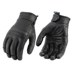 Milwaukee Leather MG7536 Men's Black Leather Gel Palm Motorcycle Gloves w/ Flex Knuckles and Cool-Tec Treatment