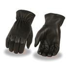 Milwaukee Leather MG7595 Men's Black Deerskin Unlined Motorcycle Gloves w/ Cinch Wrist Closure