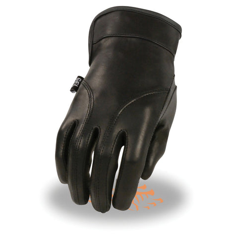 Milwaukee Leather MG7700 Women's Black Leather Gel Palm Lightweight Motorcycle Hand Gloves W/ Open Wrist Expansion