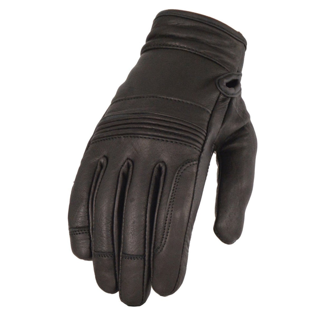 Milwaukee Leather MG7735 Women's Black Leather Gel Palm Motorcycle Hand Gloves W/ Flex Knuckles