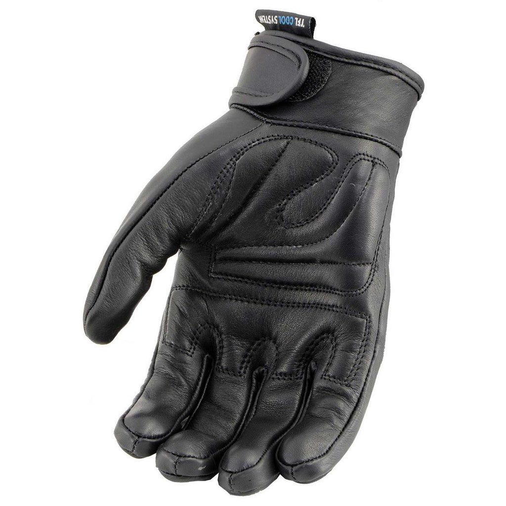 Milwaukee Leather MG7736 Women's Black Leather Gel Palm Motorcycle Gloves w/ Flex Knuckles and Cool-Tec Treatement