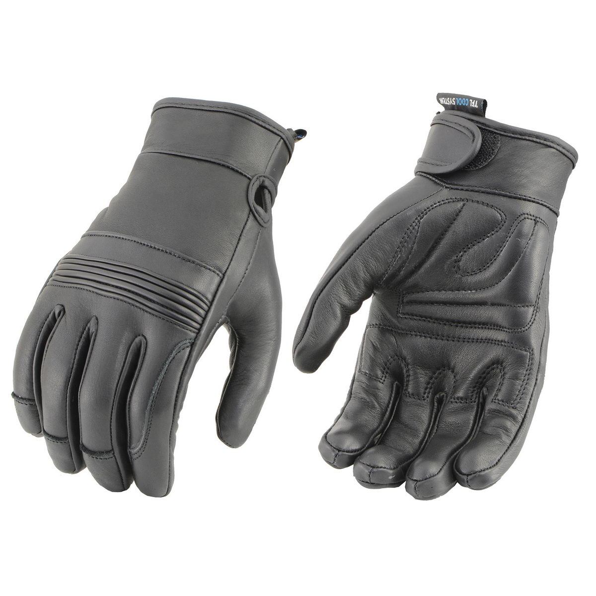 Milwaukee Leather MG7736 Ladies Black Riding Gloves with Cool-Tech Technology