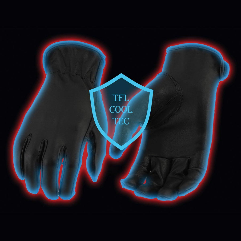 Milwaukee Leather MG7797 Women's Black Leather Motorcycle Rider Unlined Gloves w/ Cool-Tec Leather Treatement