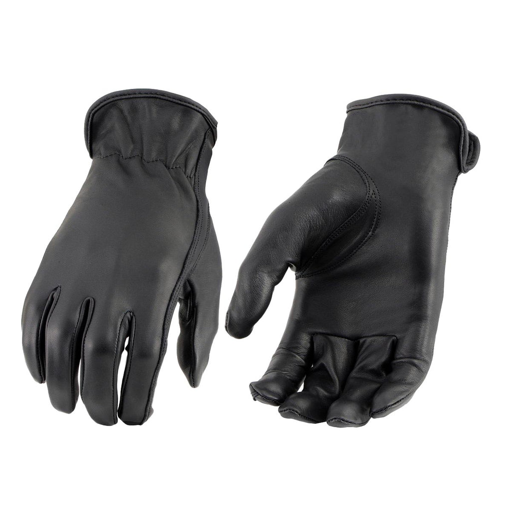 Milwaukee Leather MG7797 Women's Black Leather Motorcycle Rider Unlined Gloves w/ Cool-Tec Leather Treatement
