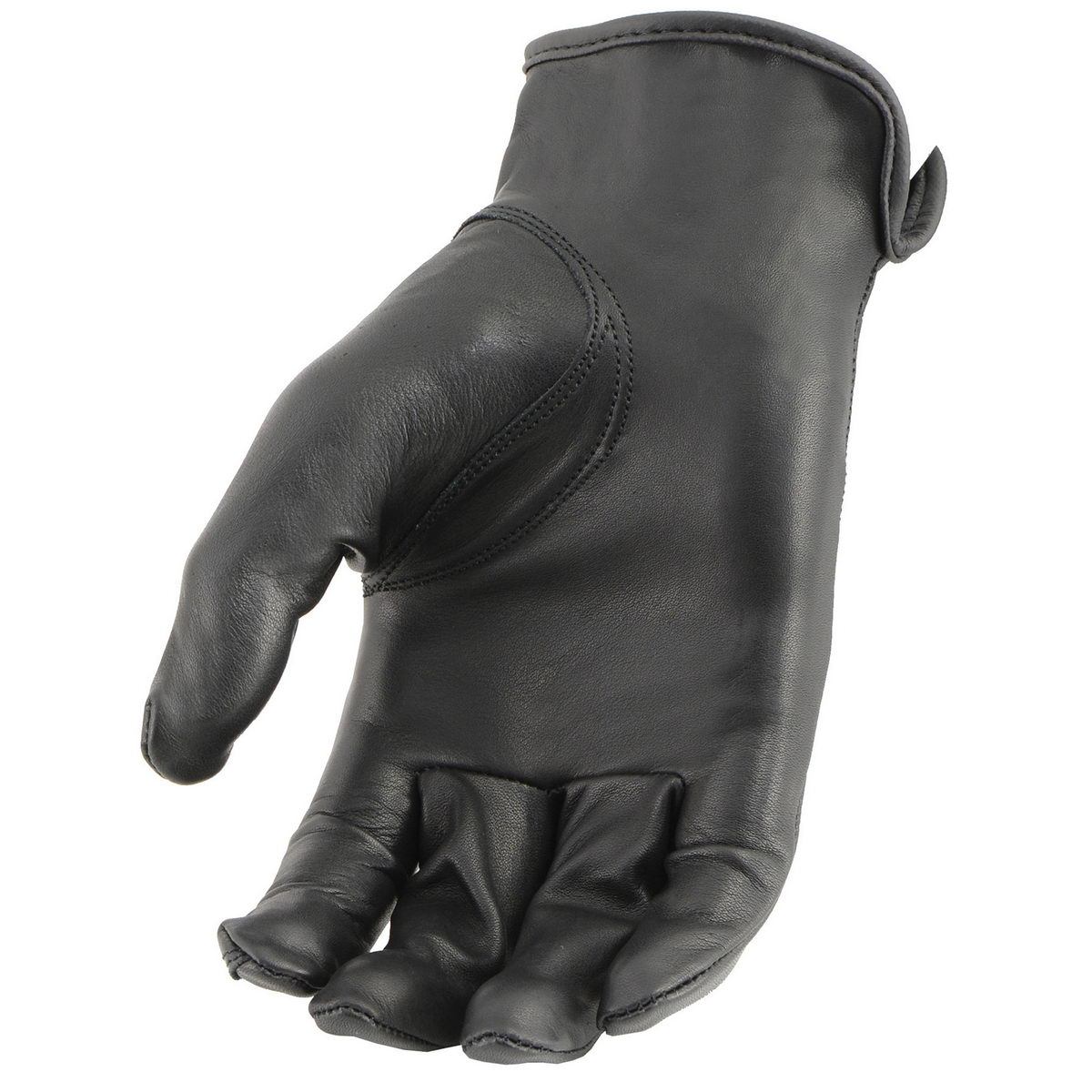 Milwaukee Leather MG7797 Ladies ‘Cinch Wrist’ Black Riding Gloves with Cool-Tech Technology